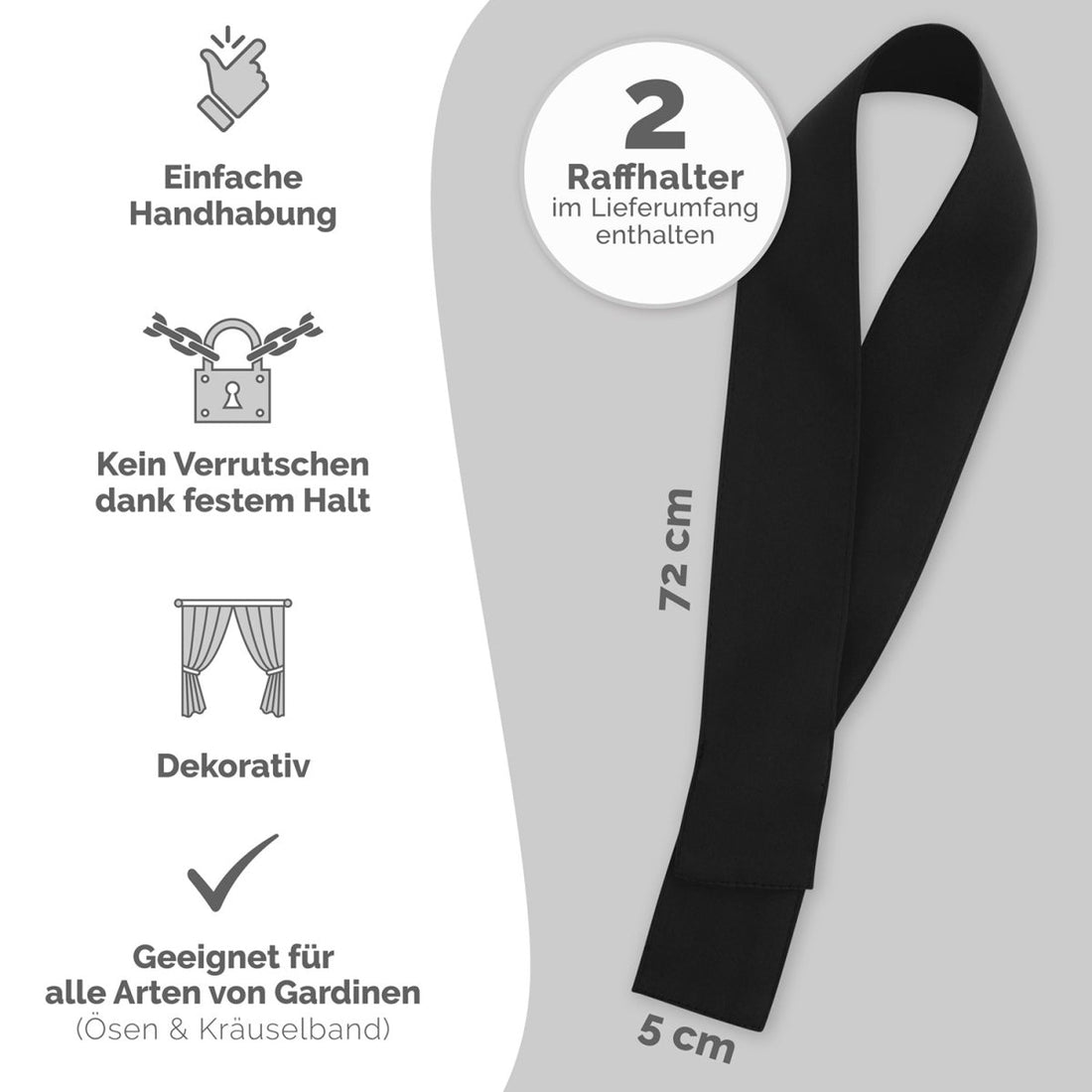 RAFFHATLER Hati für Vorhänge 2x - 