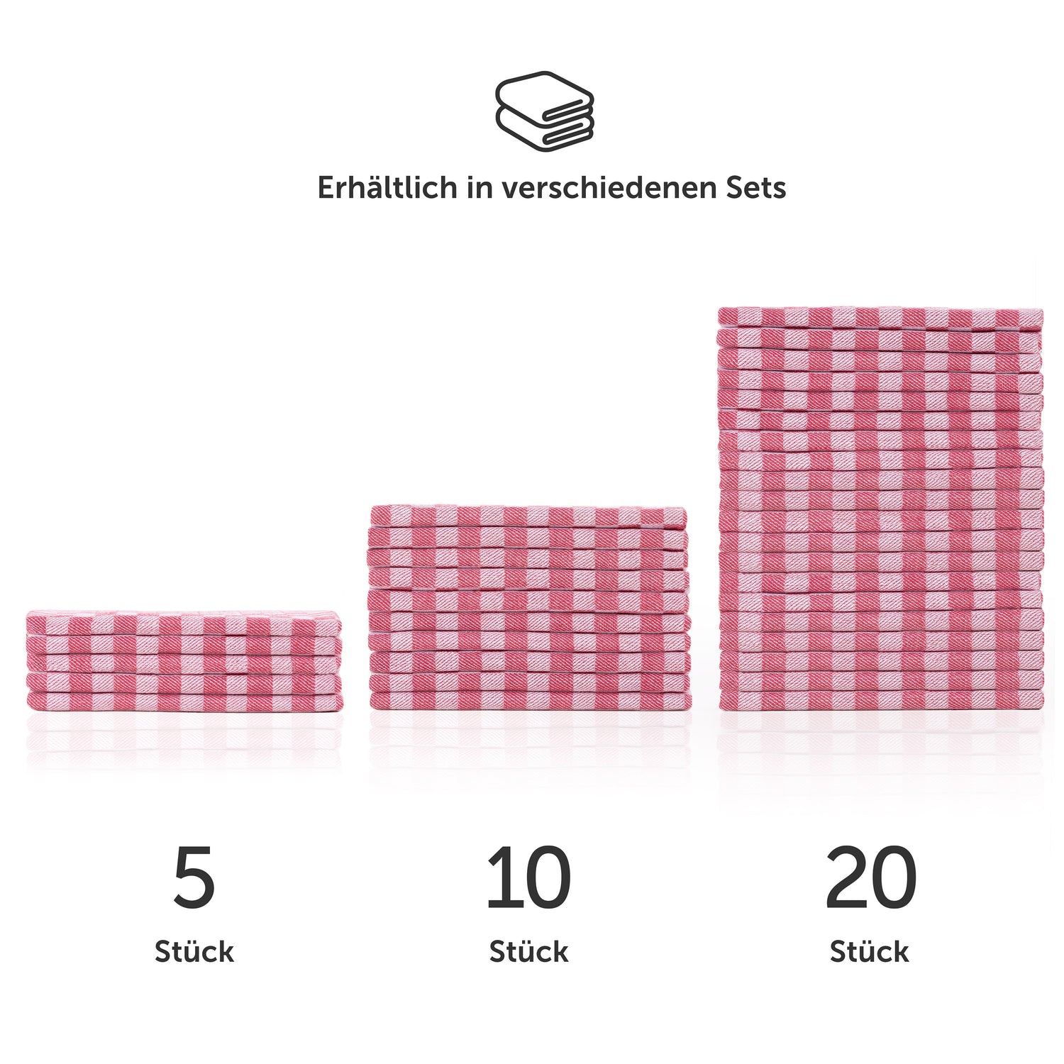 Geschirrtuch-Set verschiedener Stückzahlen