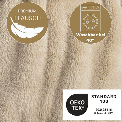 Hoodie Decke - Oeko-TEX zertifizierter Kuschelpullover mit Kapuze