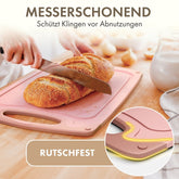 SCHNEIDEBRETT aus Kunststoff mit Saftrillen + Set & Farben - 
