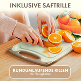 SCHNEIDEBRETT aus Kunststoff mit Saftrillen + Set & Farben - 