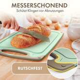 SCHNEIDEBRETT aus Kunststoff mit Saftrillen + Set & Farben - 
