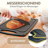 SCHNEIDEBRETT aus Kunststoff mit Saftrillen + Set & Farben - 