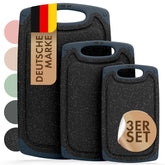 SCHNEIDEBRETT aus Kunststoff mit Saftrillen + Set & Farben - 