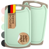 SCHNEIDEBRETT aus Kunststoff mit Saftrillen + Set & Farben - 