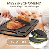 SCHNEIDEBRETT aus Kunststoff mit Saftrillen + Set & Farben - 