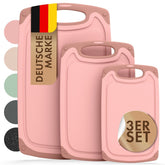 SCHNEIDEBRETT aus Kunststoff mit Saftrillen + Set & Farben - 