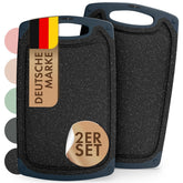 SCHNEIDEBRETT aus Kunststoff mit Saftrillen + Set & Farben - 