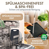 SCHNEIDEBRETT aus Kunststoff mit Saftrillen + Set & Farben - 