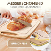 SCHNEIDEBRETT aus Kunststoff mit Saftrillen + Set & Farben - 