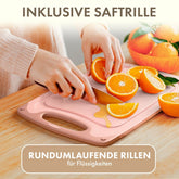 SCHNEIDEBRETT aus Kunststoff mit Saftrillen + Set & Farben - 