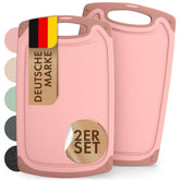 SCHNEIDEBRETT aus Kunststoff mit Saftrillen + Set & Farben - 