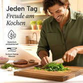 SCHNEIDEBRETT HOLZ Thrud - Massives Akazienholz 3er Set - 