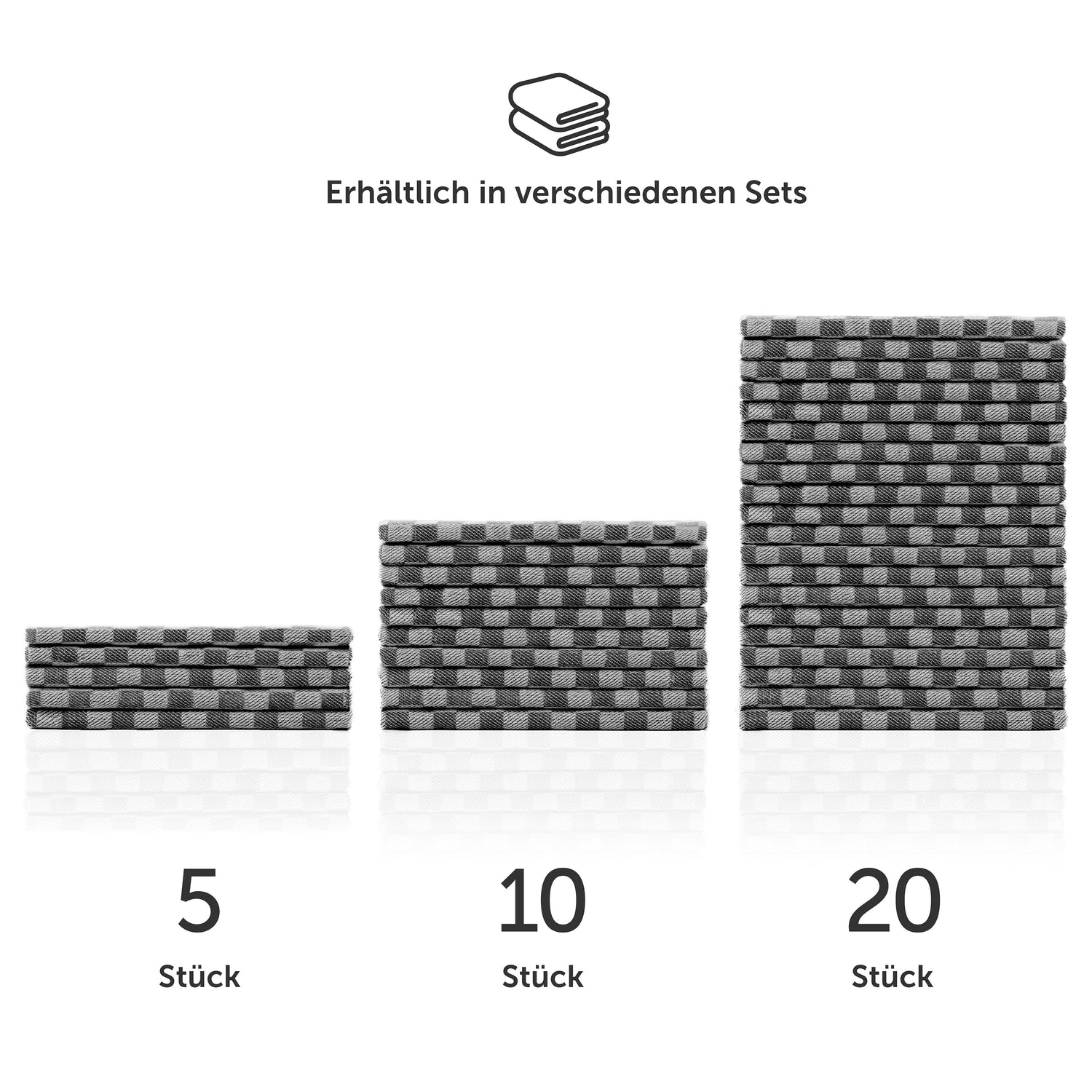 Geschirrtuch-Set verschiedener Stückzahlen