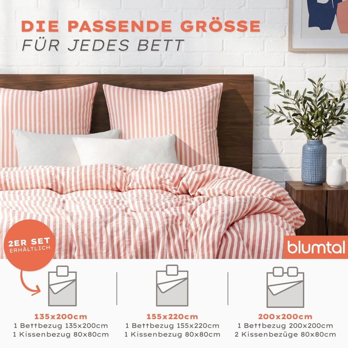 Seersucker BETTWÄSCHE Mani aus 50% Baumwolle &amp; 50% Viskose - Oeko - Tex zertifiziert - 