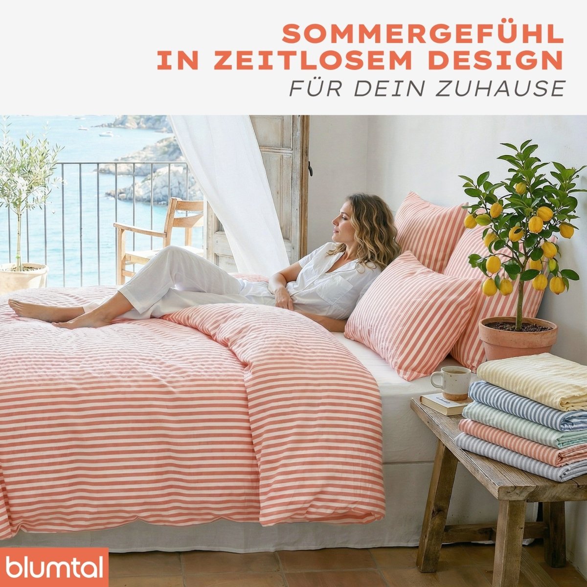 Seersucker BETTWÄSCHE Mani aus 50% Baumwolle &amp; 50% Viskose - Oeko - Tex zertifiziert - 