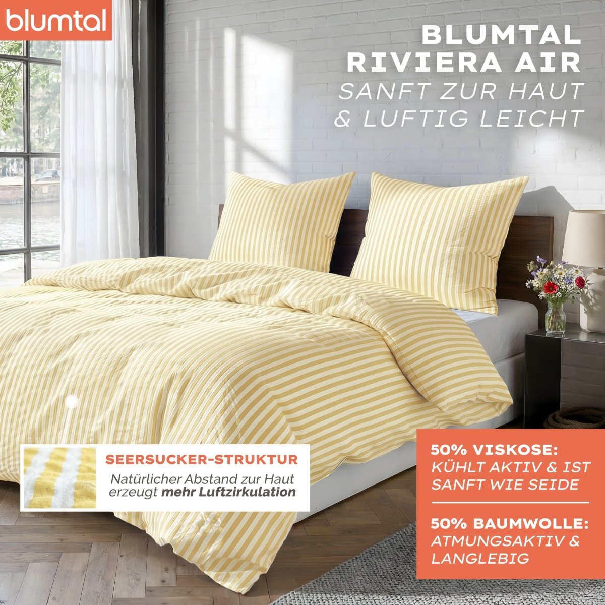 Seersucker BETTWÄSCHE Mani aus 50% Baumwolle &amp; 50% Viskose - Oeko - Tex zertifiziert - 