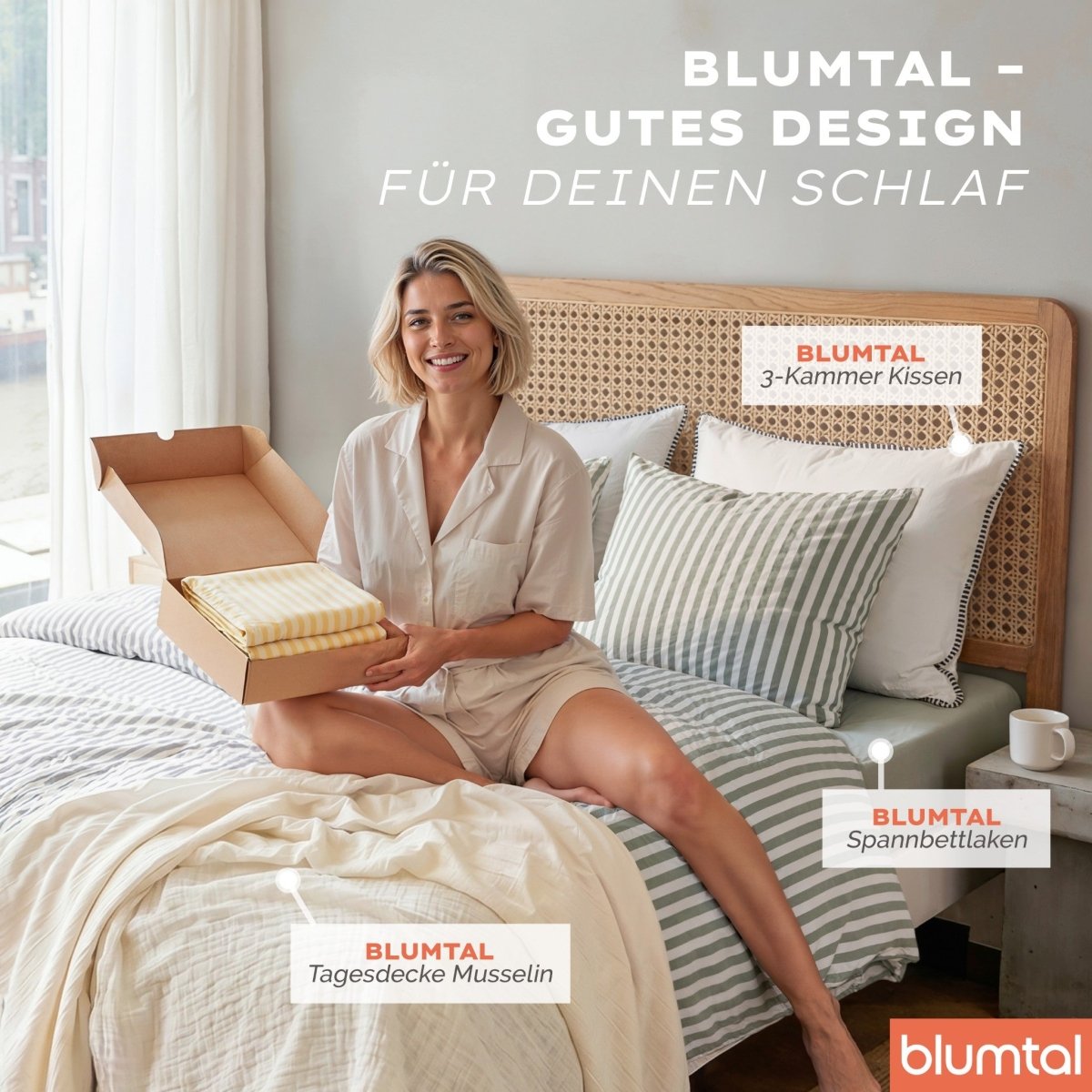Seersucker BETTWÄSCHE Mani aus 50% Baumwolle &amp; 50% Viskose - Oeko - Tex zertifiziert - 