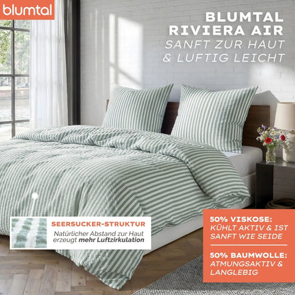 Seersucker BETTWÄSCHE Mani aus 50% Baumwolle &amp; 50% Viskose - Oeko - Tex zertifiziert - 