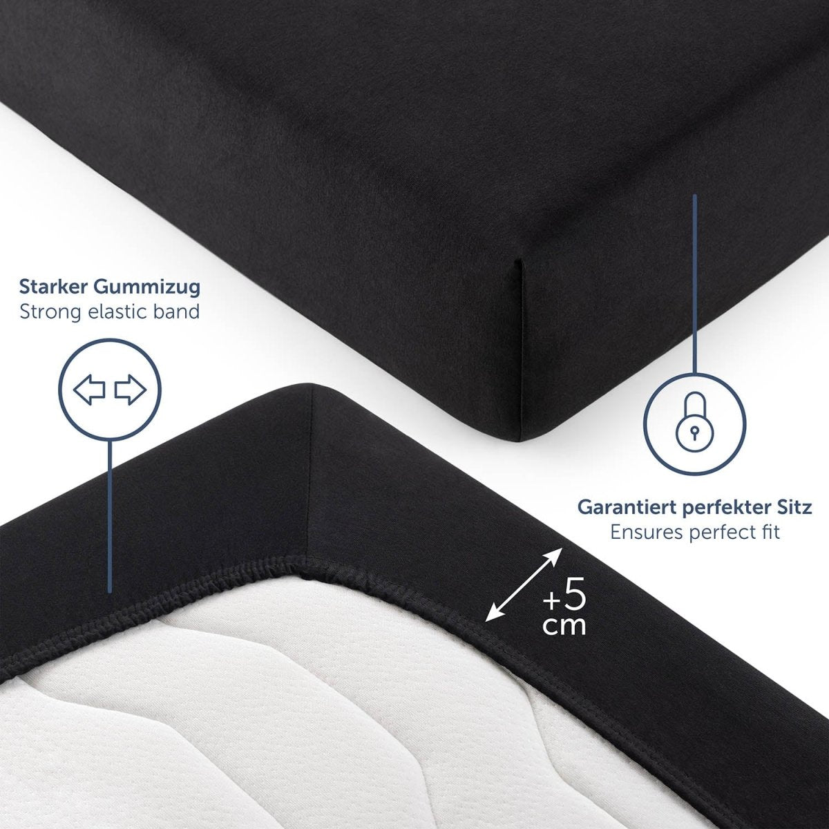 SPANNBETTLAKEN Leander - Premium aus Baumwolle, Oekotex Zertifiziert - 