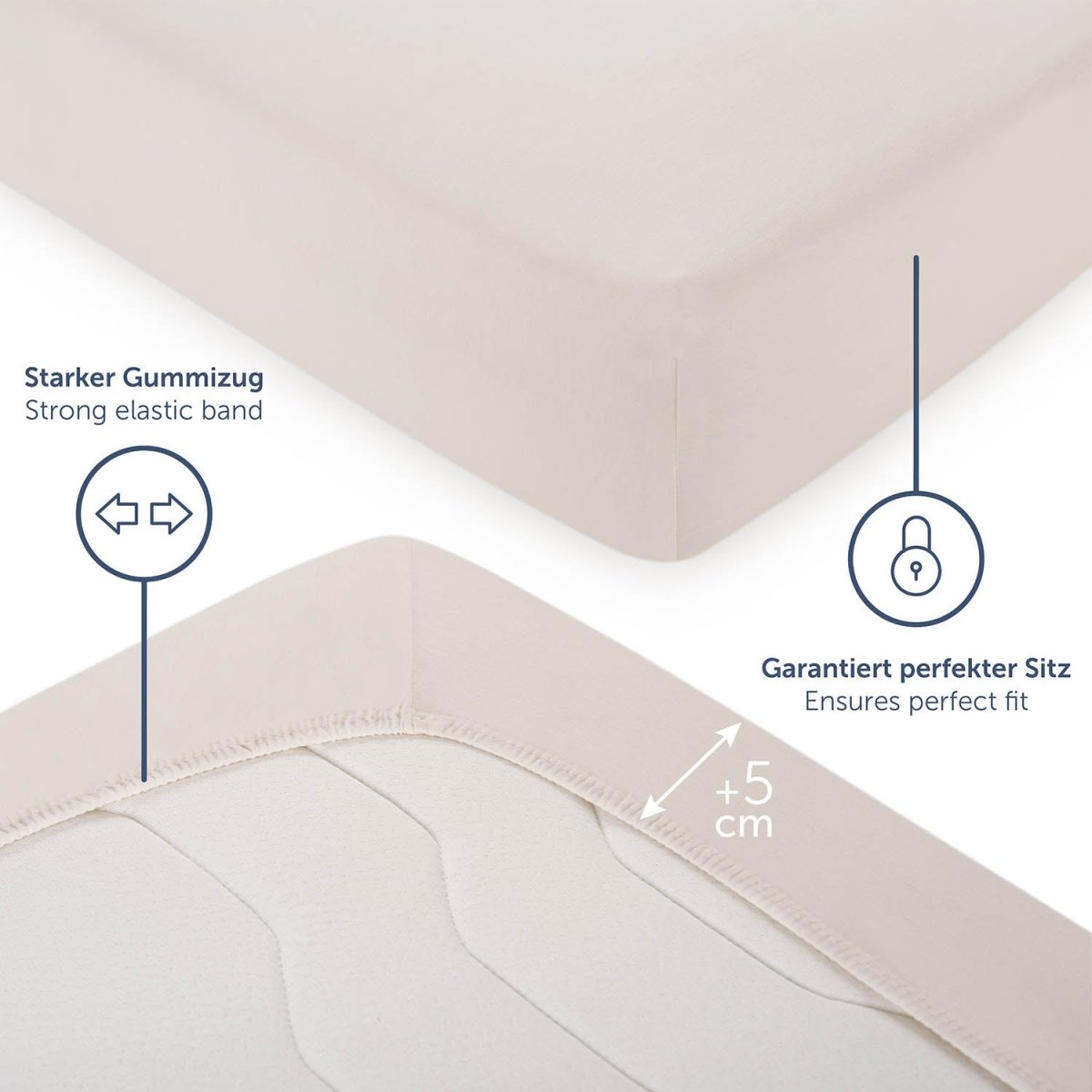 SPANNBETTLAKEN Leander - Premium aus Baumwolle, Oekotex Zertifiziert - 