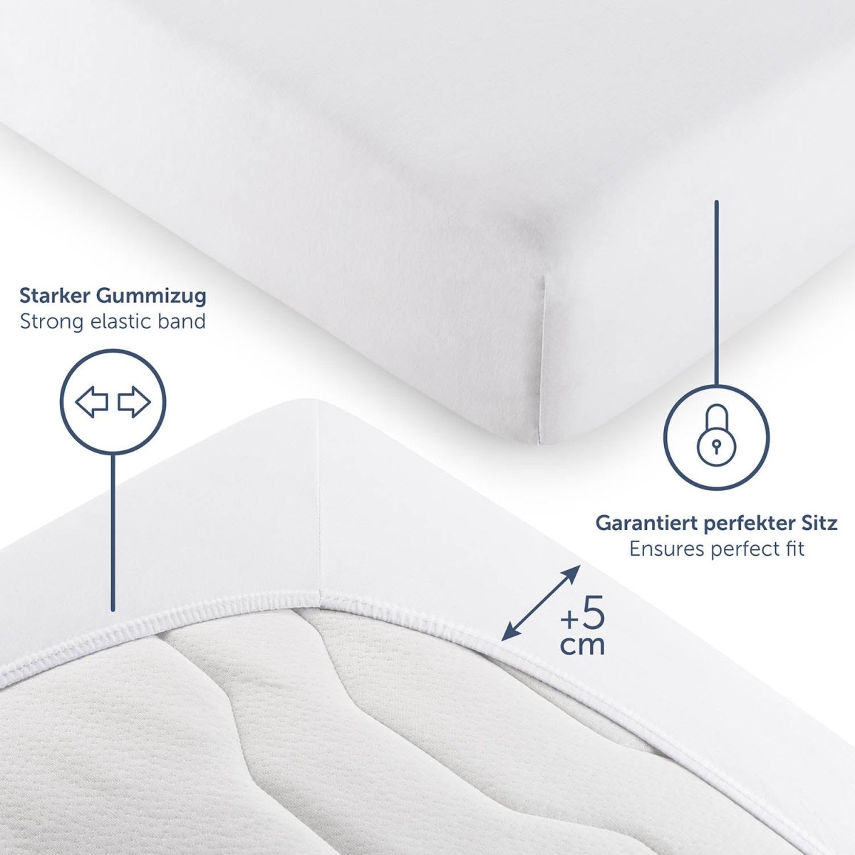 SPANNBETTLAKEN Leander - Premium aus Baumwolle, Oekotex Zertifiziert - 