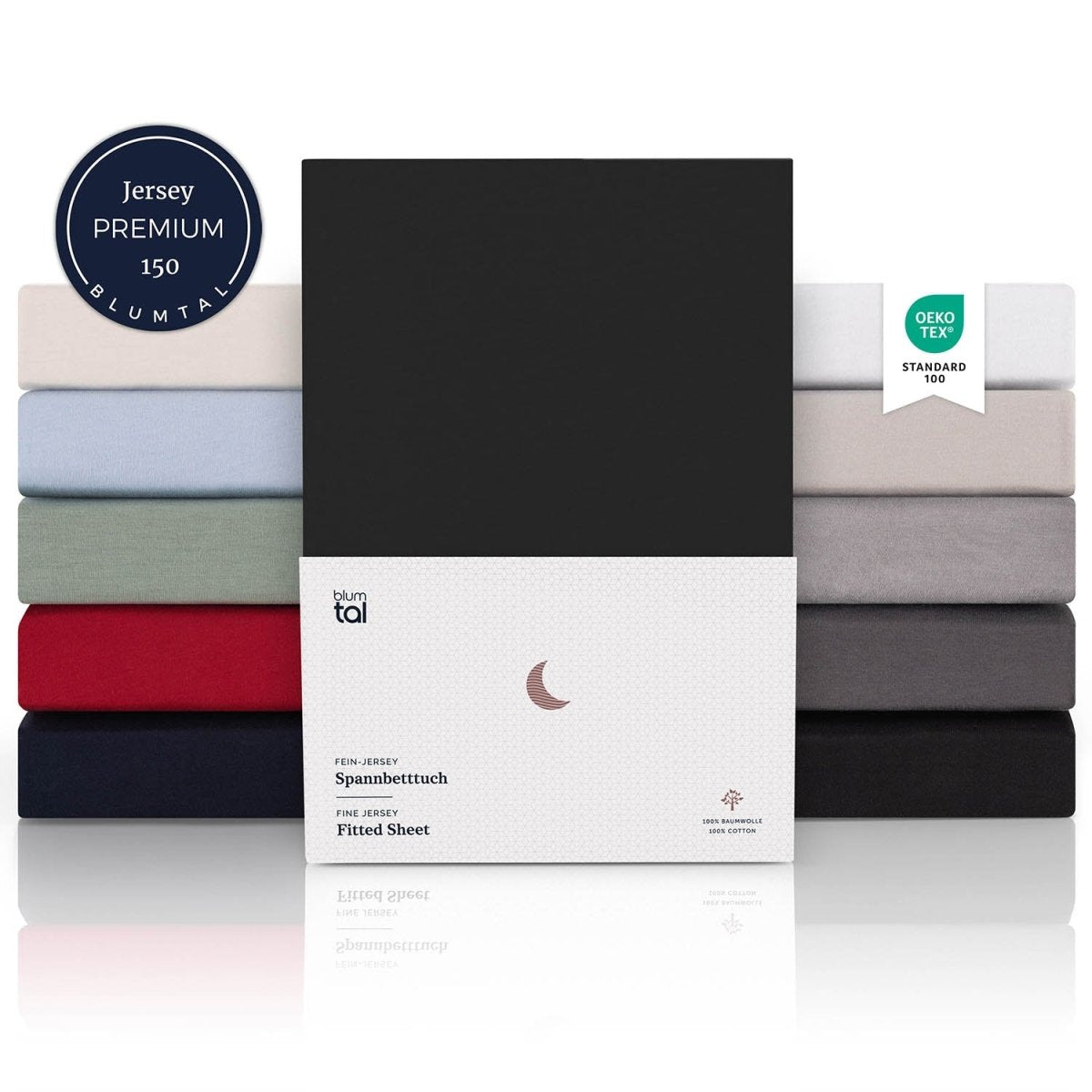 SPANNBETTLAKEN Leander - Premium aus Baumwolle, Oekotex Zertifiziert - 