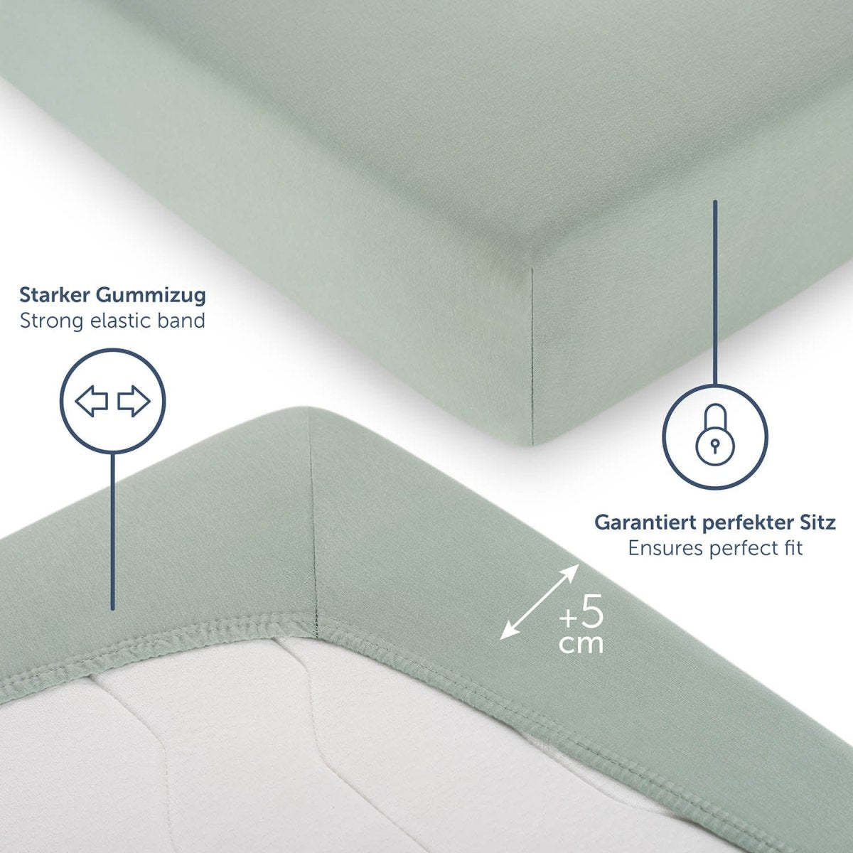 SPANNBETTLAKEN Leander - Premium aus Baumwolle, Oekotex Zertifiziert - 