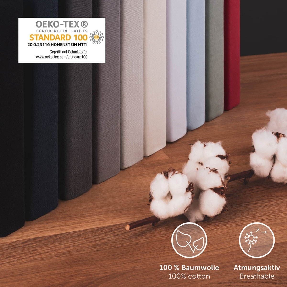 SPANNBETTLAKEN Leander - Premium aus Baumwolle, Oekotex Zertifiziert - 