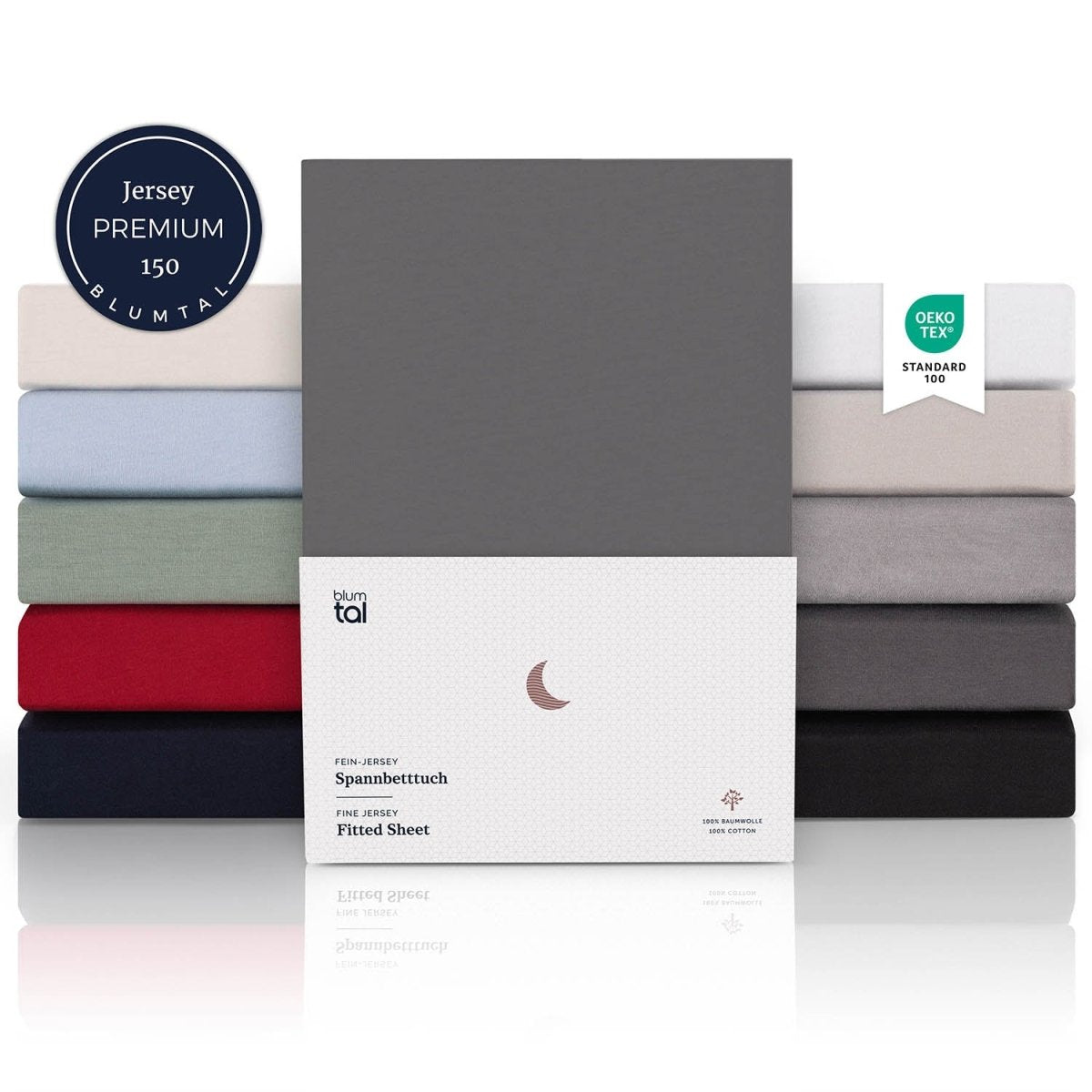 SPANNBETTLAKEN Leander - Premium aus Baumwolle, Oekotex Zertifiziert - 