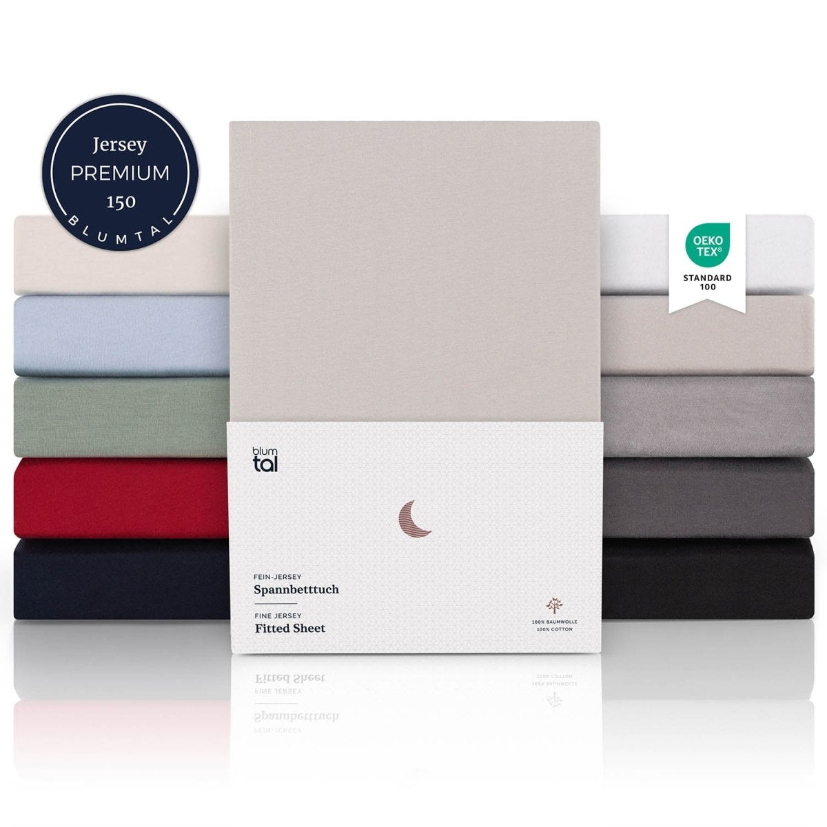 SPANNBETTLAKEN Leander - Premium aus Baumwolle, Oekotex Zertifiziert - 