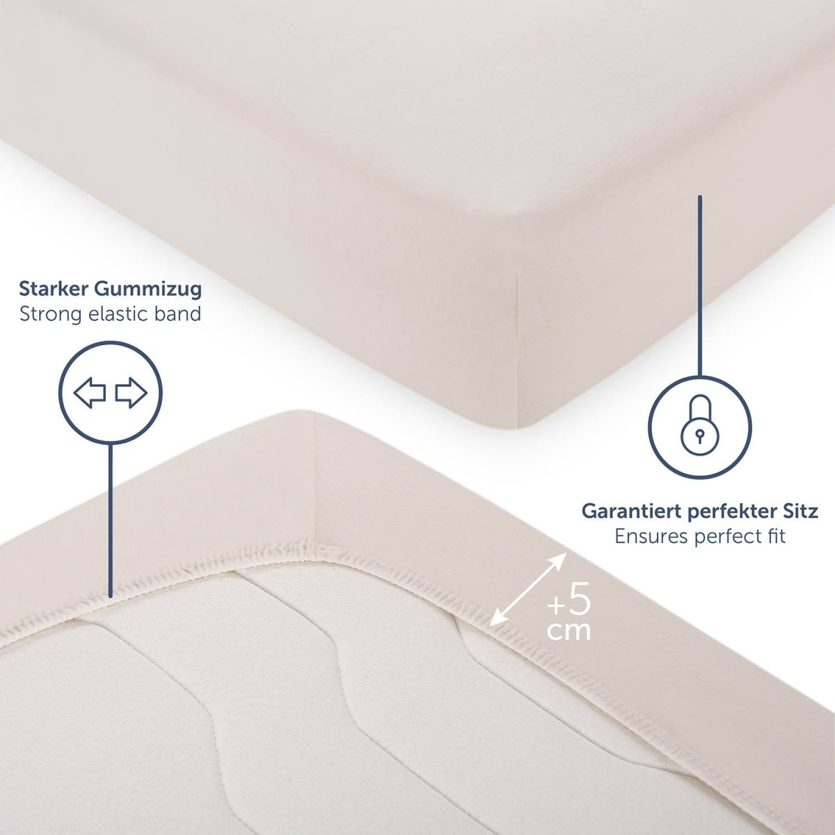 SPANNBETTLAKEN Leander - Premium aus Baumwolle, Oekotex Zertifiziert - 