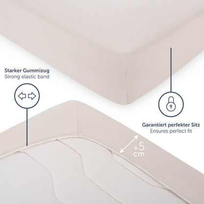 SPANNBETTLAKEN Leander - Premium aus Baumwolle, Oekotex Zertifiziert - 
