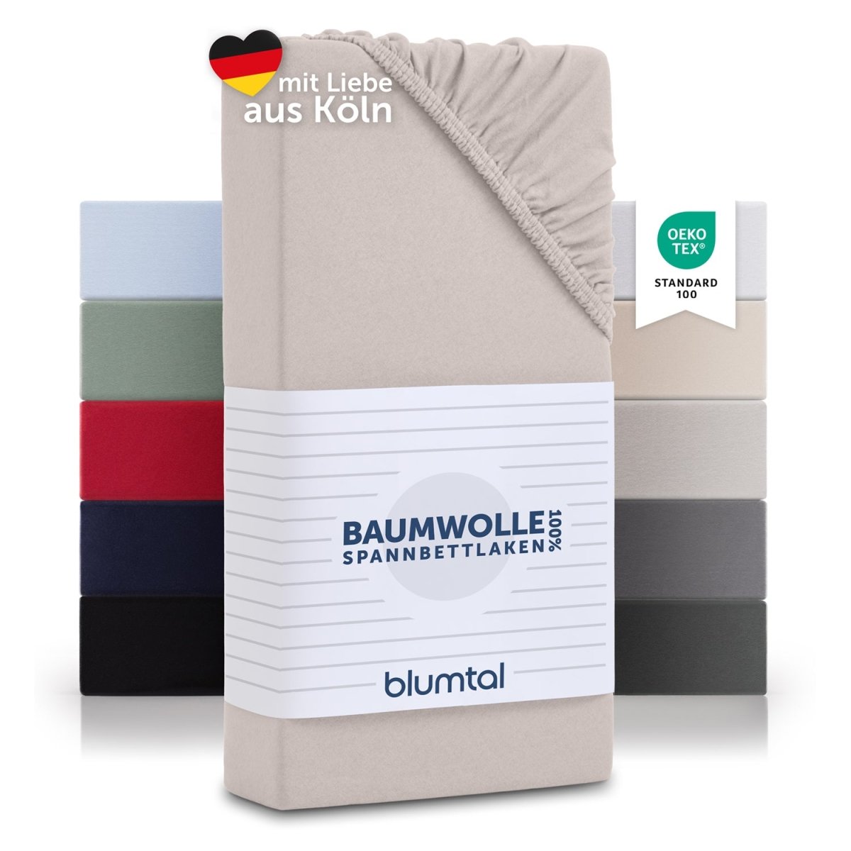 SPANNBETTLAKEN Molly - Basic aus Baumwolle, Oeko - TEX Zertifiziert - 
