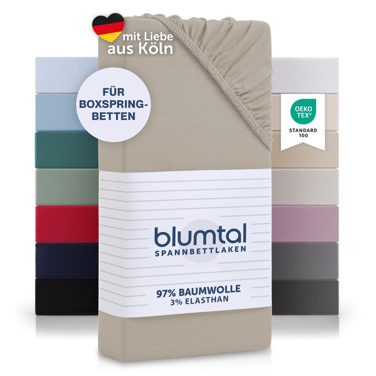 SPANNBETTLAKEN Molly - Basic aus Baumwolle, Oeko - TEX Zertifiziert - 