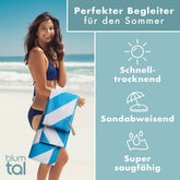 STRANDHANDTUCH aus Mikrofaser - 90x180cm kompakt und schnelltrocknend-