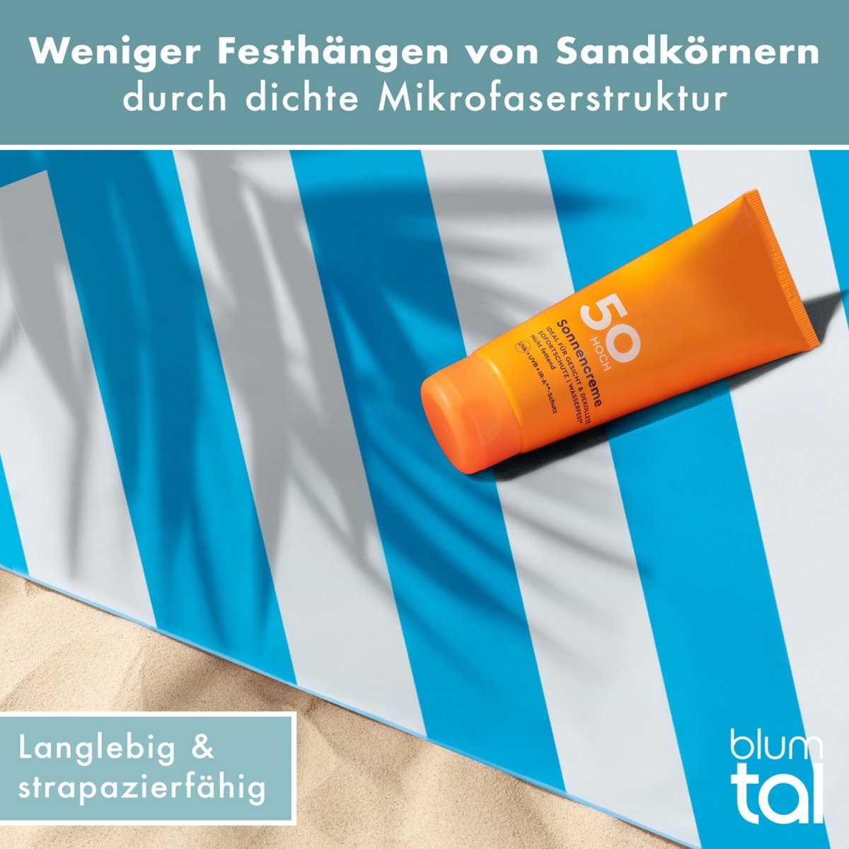STRANDHANDTUCH aus Mikrofaser - 90x180cm kompakt und schnelltrocknend-
