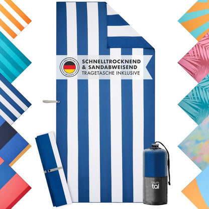 STRANDHANDTUCH aus Mikrofaser - 90x180cm kompakt und schnelltrocknend - 