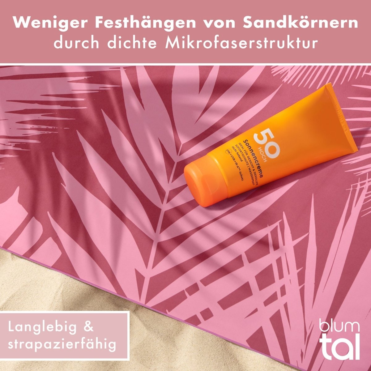 STRANDHANDTUCH aus Mikrofaser - 90x180cm kompakt und schnelltrocknend-