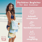 STRANDHANDTUCH aus Mikrofaser - 90x180cm kompakt und schnelltrocknend-