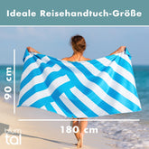 STRANDHANDTUCH aus Mikrofaser - 90x180cm kompakt und schnelltrocknend-