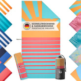 STRANDHANDTUCH aus Mikrofaser - 90x180cm kompakt und schnelltrocknend - 