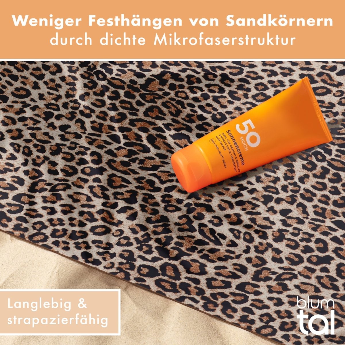 STRANDHANDTUCH aus Mikrofaser - 90x180cm kompakt und schnelltrocknend-