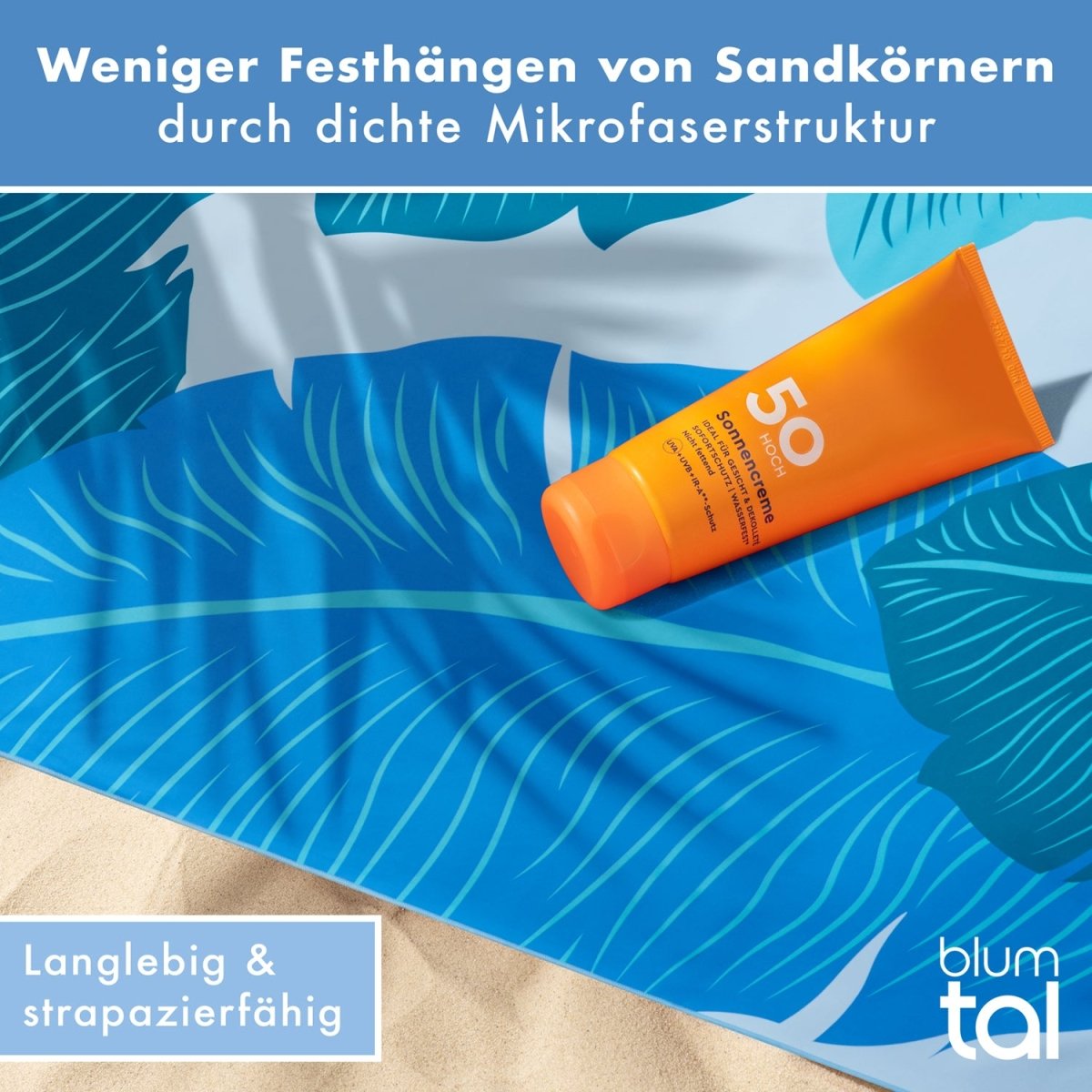 STRANDHANDTUCH aus Mikrofaser - 90x180cm kompakt und schnelltrocknend-