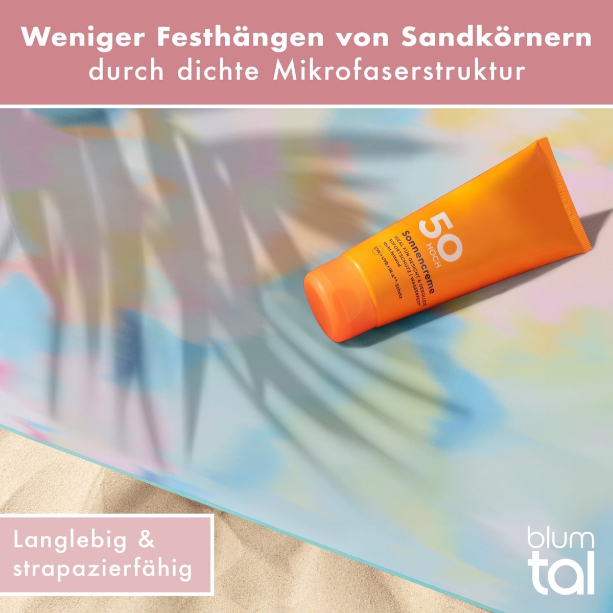 STRANDHANDTUCH aus Mikrofaser - 90x180cm kompakt und schnelltrocknend-