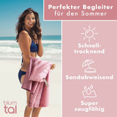 STRANDHANDTUCH aus Mikrofaser - 90x180cm kompakt und schnelltrocknend-