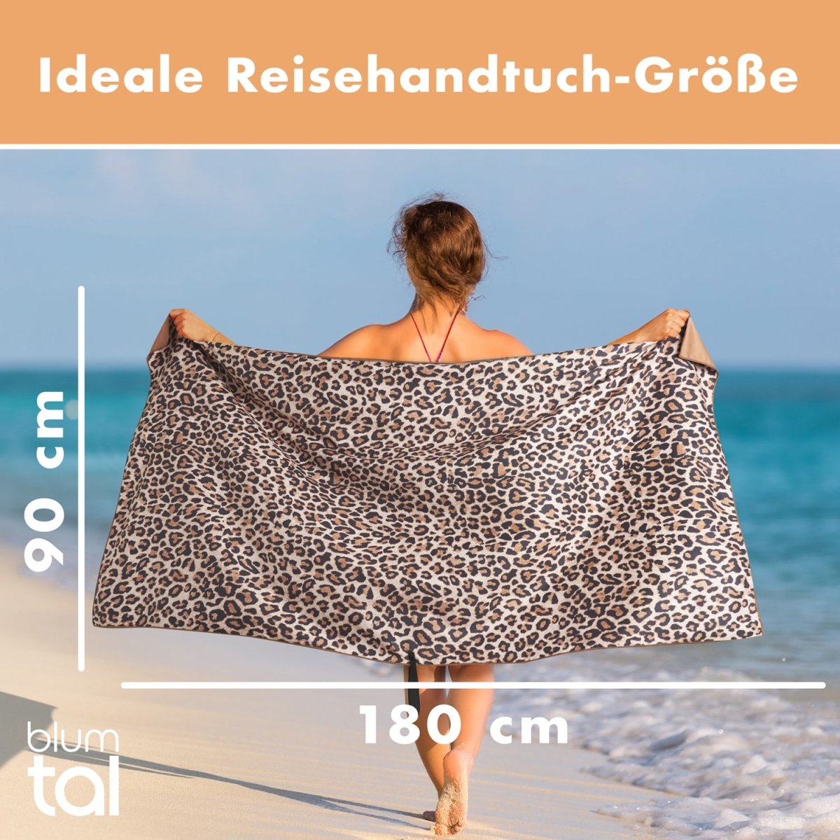 STRANDHANDTUCH aus Mikrofaser - 90x180cm kompakt und schnelltrocknend-