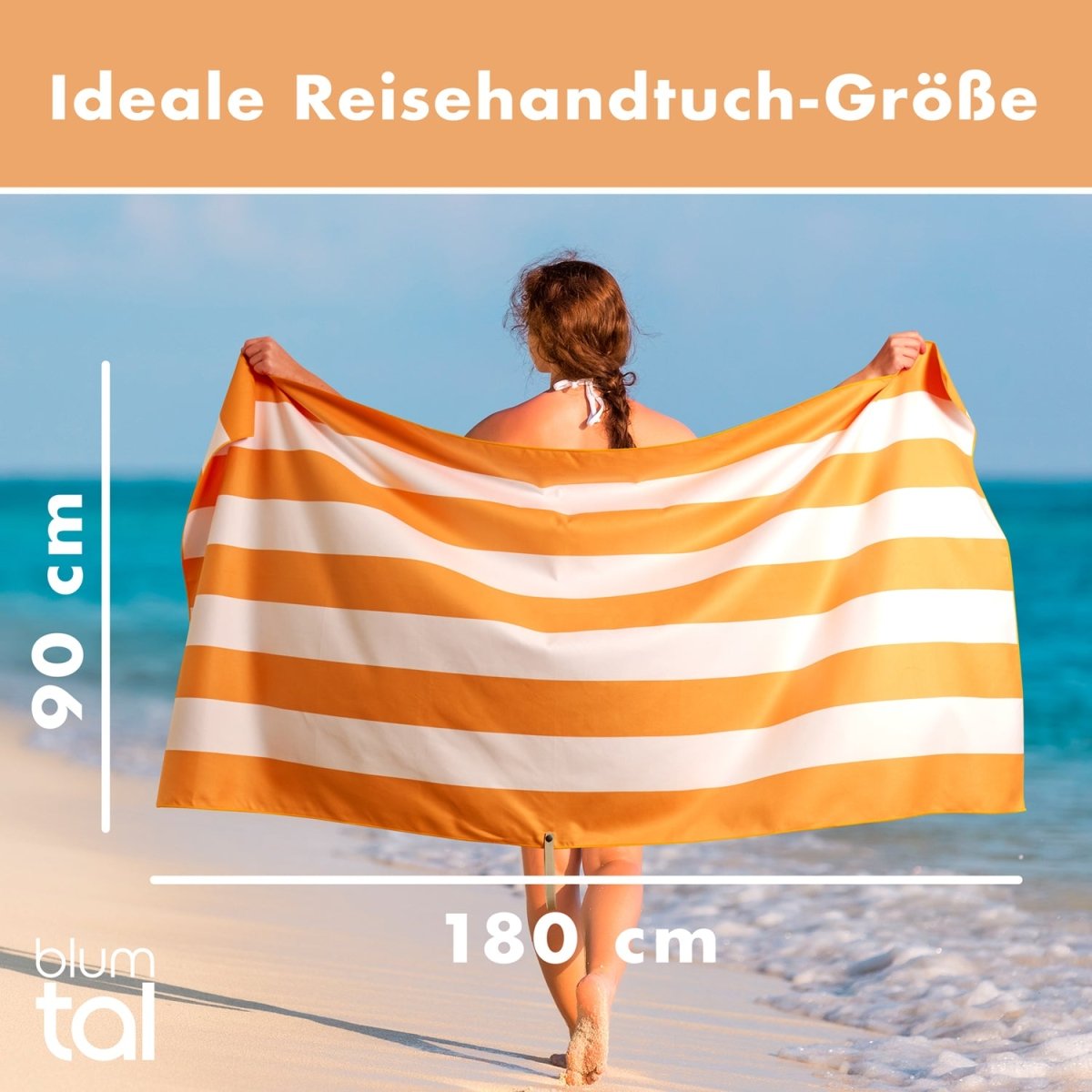 STRANDHANDTUCH aus Mikrofaser - 90x180cm kompakt und schnelltrocknend-