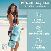 STRANDHANDTUCH aus Mikrofaser - 90x180cm kompakt und schnelltrocknend - 
