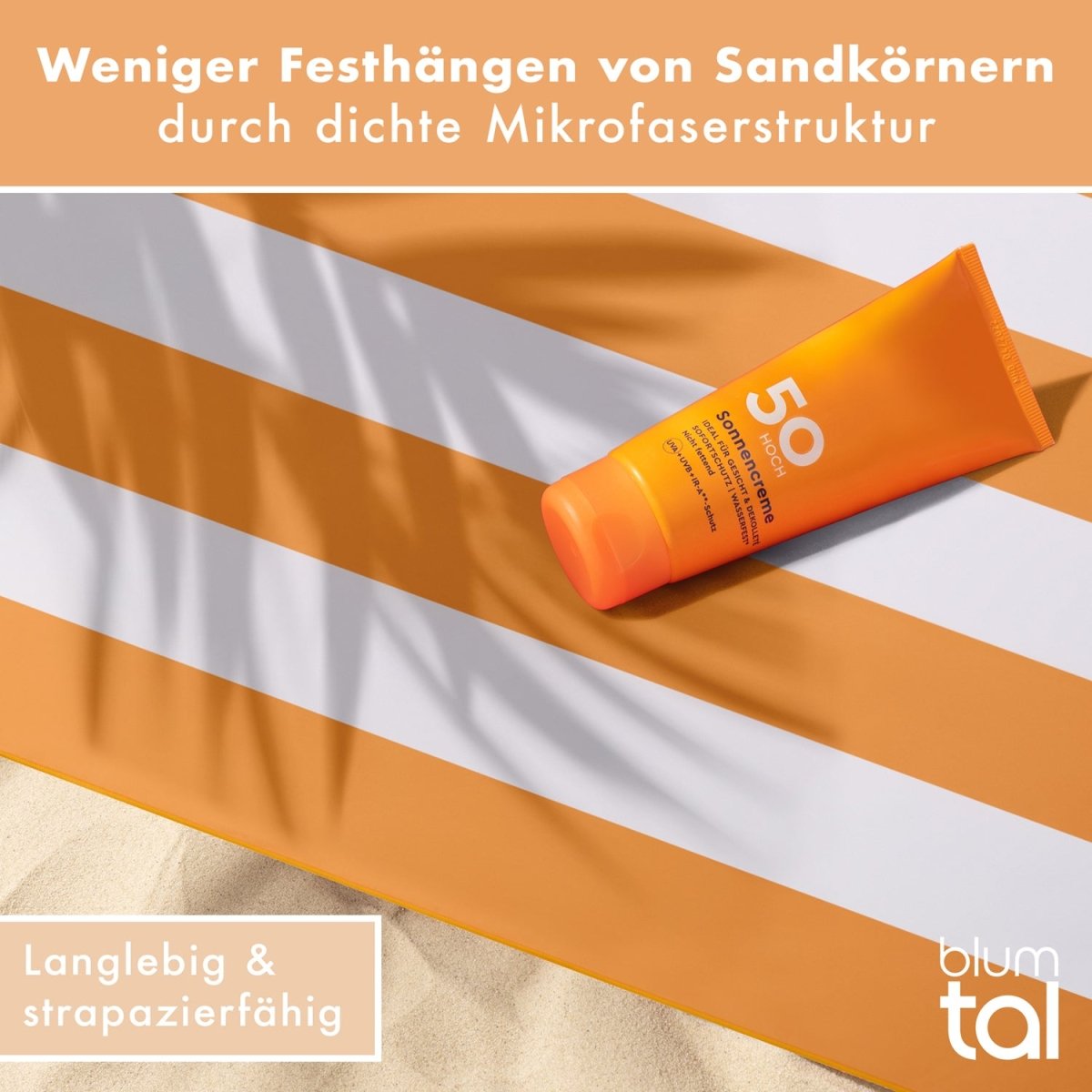 STRANDHANDTUCH aus Mikrofaser - 90x180cm kompakt und schnelltrocknend-